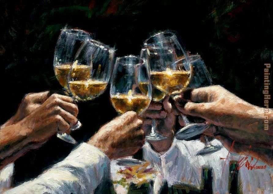 For a Better Life II White Wine painting - Fabian Perez For a Better Life II White Wine art painting